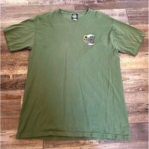 Santa Cruz Men's Green Cotton Graphic Logo Crew Neck Short Sleeve T-Shirt M